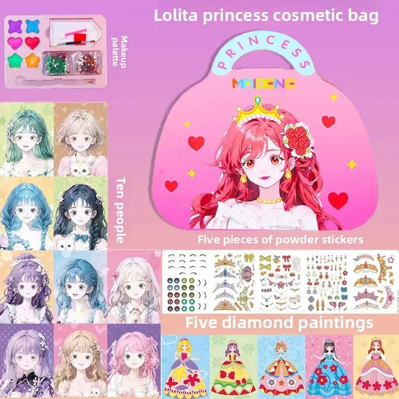 DIY Princess Makeup Set Kawaii Coloring Arts and Crafts Kids Girls Children Toy Book Lover Gifts Art Supplies Dress Up Stickers thumbnail 5
