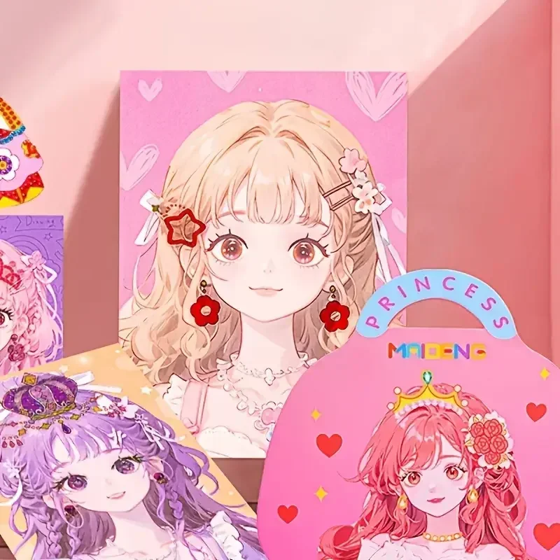 DIY Princess Makeup Set Kawaii Coloring Arts and Crafts Kids Girls Children Toy Book Lover Gifts Art Supplies Dress Up Stickers thumbnail 6