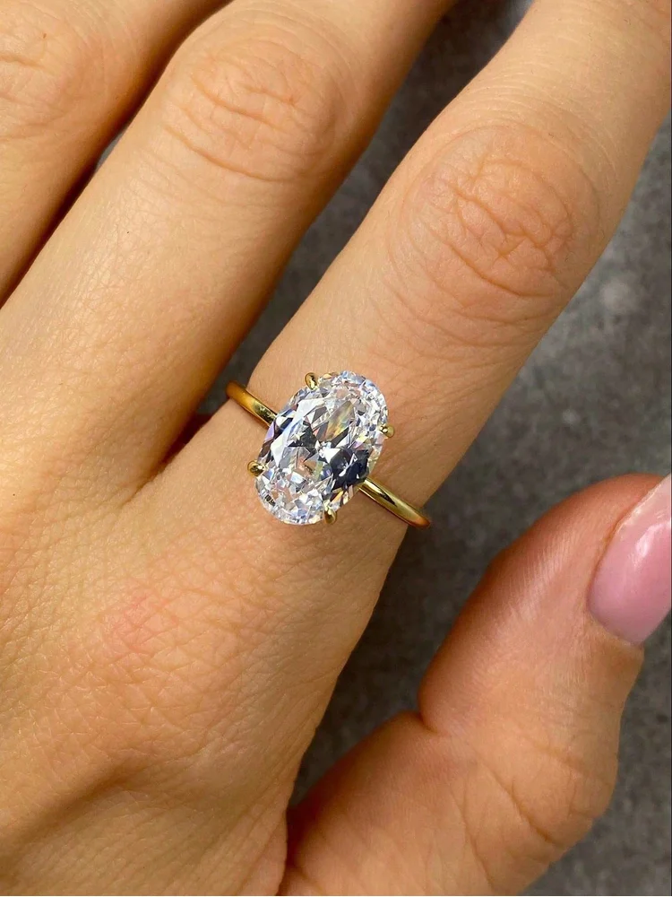925 Sterling Silver Luxury Shiny 1-8CT Zircon Engagement Ring Wedding Band For Women Promise Eternity Ring Fine Jewelry Gift thumbnail 5