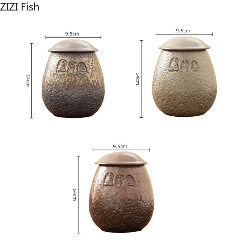 Ceramic Gilded Tea Caddies Portable Moisture Resistant Tea Caddies Household Dining Table Coffees Beans Sealed Storage Container thumbnail 5