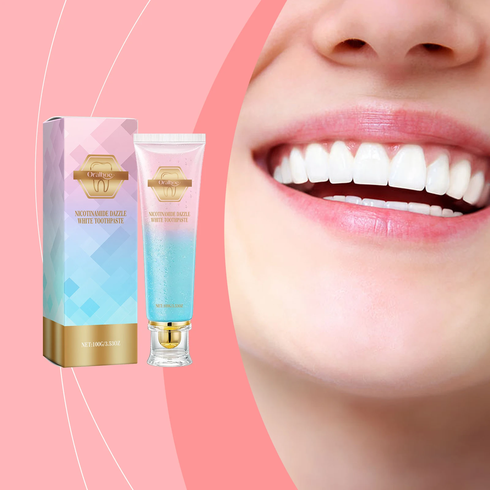 Niacinamide Whitening Toothpaste Dental Stains Removing Prevent Bad Breath Oral Cleaning Refreshing Reduces Plaque Toothpaste thumbnail 3