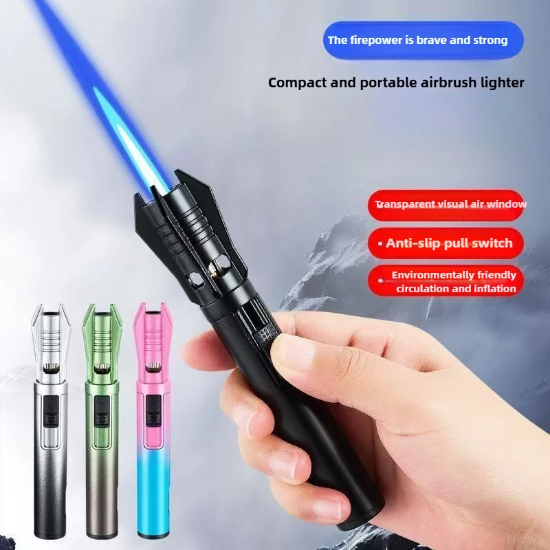 Kitchen Outdoors Torch Flame Jet Gas Lighter Cigarette Smoking Accessories Windproof Turbo Metal Jewelry Welding Cigar Lighters thumbnail 2