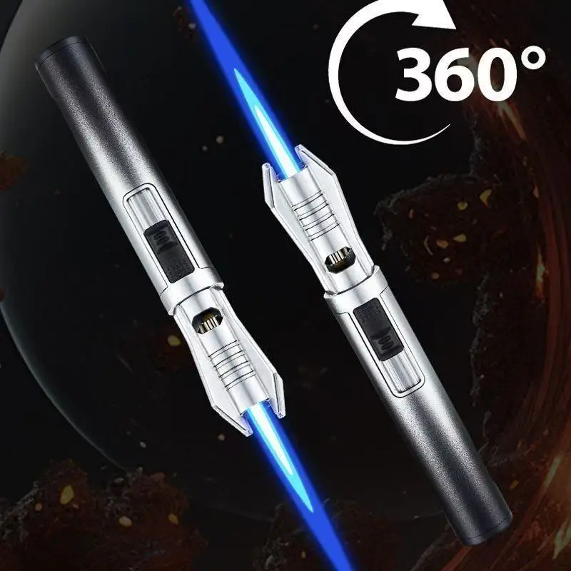 Kitchen Outdoors Torch Flame Jet Gas Lighter Cigarette Smoking Accessories Windproof Turbo Metal Jewelry Welding Cigar Lighters thumbnail 3