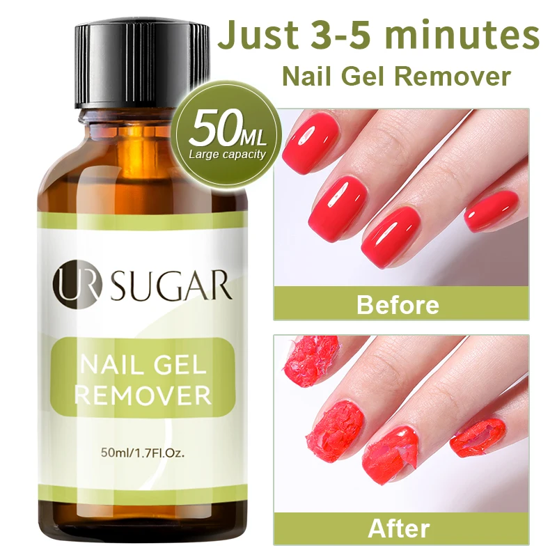 UR SUGAR 50ml Nail Gel Polish Remover Soak Off Semi Permanent UV Gel Varnish Delete Quick Clean Manicure Nail Art Removal Tools thumbnail 2