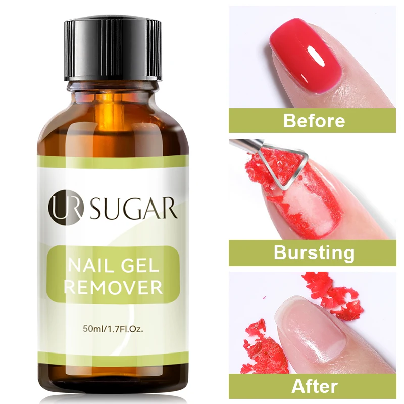 UR SUGAR 50ml Nail Gel Polish Remover Soak Off Semi Permanent UV Gel Varnish Delete Quick Clean Manicure Nail Art Removal Tools thumbnail 3
