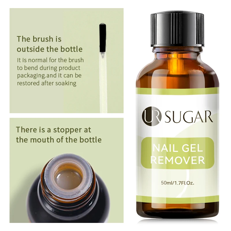 UR SUGAR 50ml Nail Gel Polish Remover Soak Off Semi Permanent UV Gel Varnish Delete Quick Clean Manicure Nail Art Removal Tools thumbnail 6