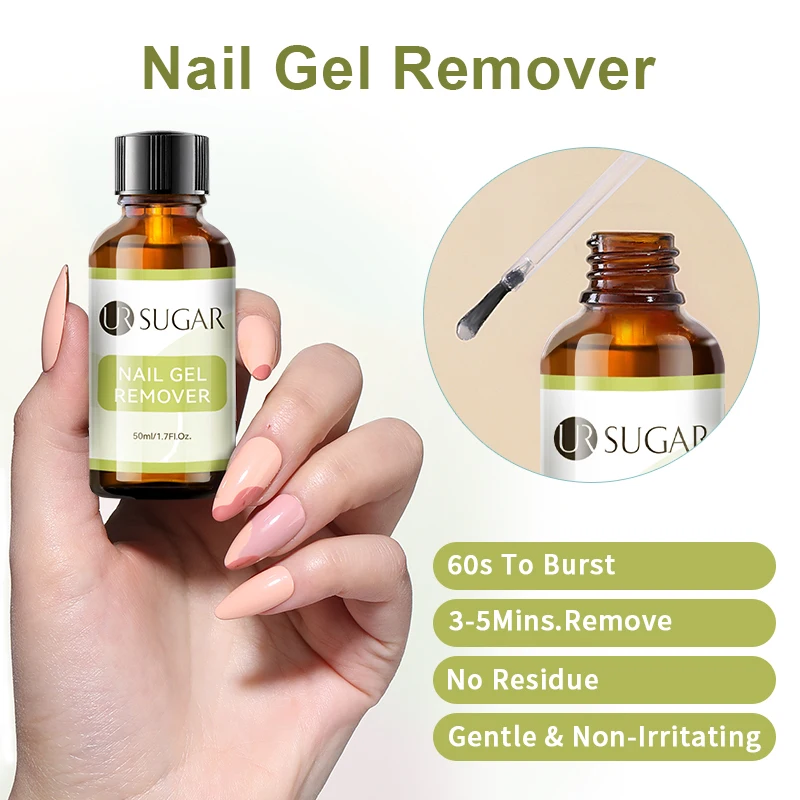 UR SUGAR 50ml Nail Gel Polish Remover Soak Off Semi Permanent UV Gel Varnish Delete Quick Clean Manicure Nail Art Removal Tools thumbnail 5