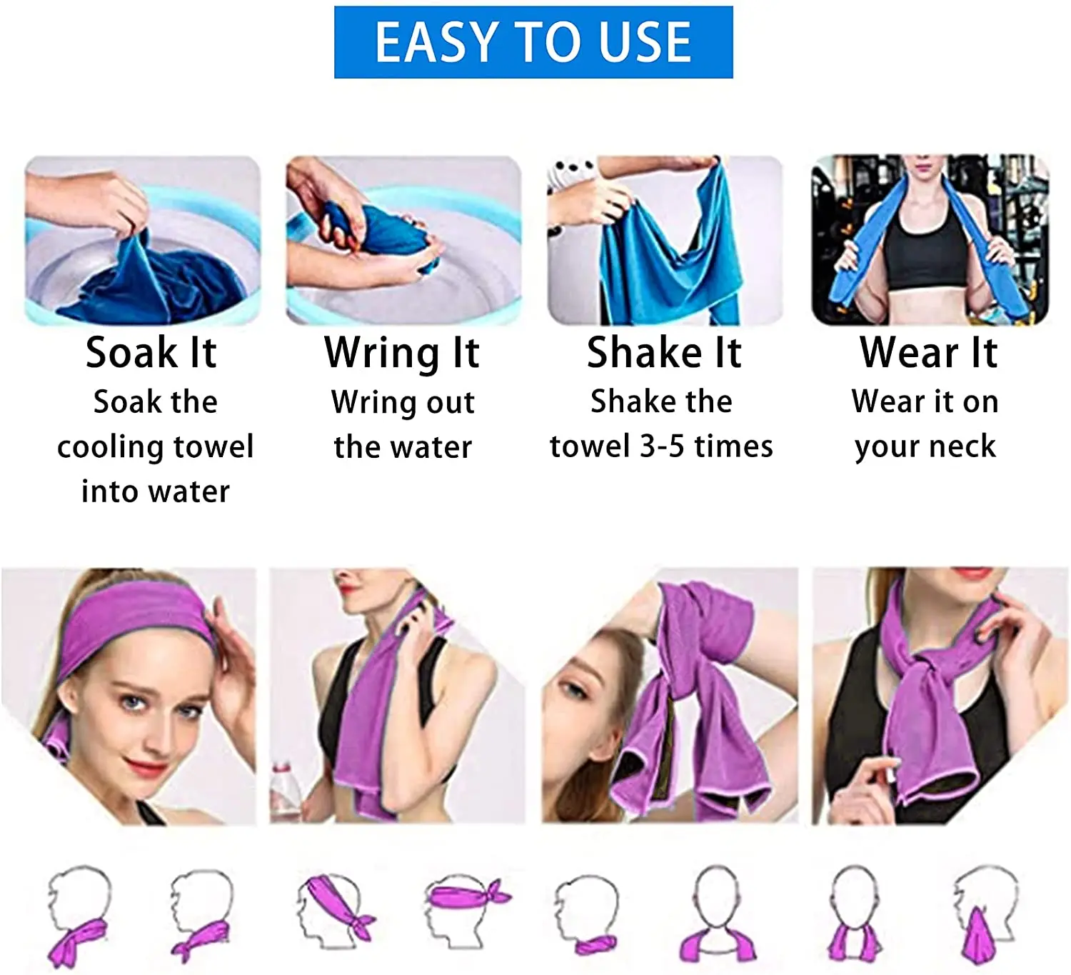 1/5/10PCS Dot Print Ice Cool Towel for Outdoor Fitness - Quick Drying Sweat-Absorbing Sports Towel With Cooling Sensation thumbnail 5