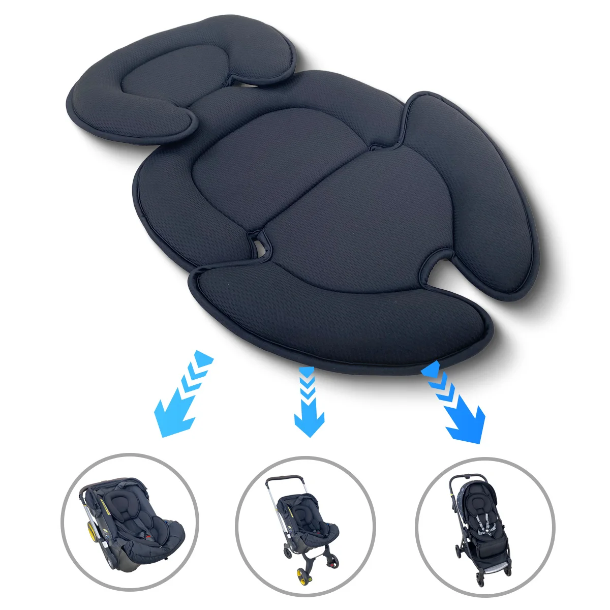 Universal Baby Stroller Seat Cushion Head and Body Support Pillow Infant Car Seat Insert For DOONA Newborn Stroller accessories thumbnail 5