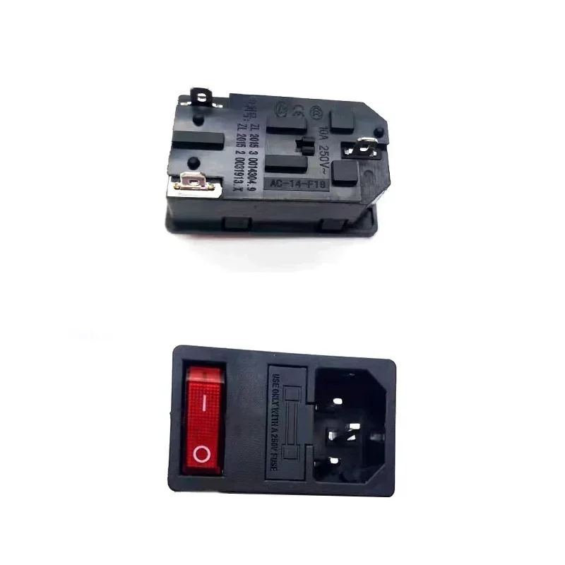 5Pcs 250V AC Socket Red LED 10A Fuse Electrical Rocker Switch Male Plug Female Socket Connector thumbnail 6