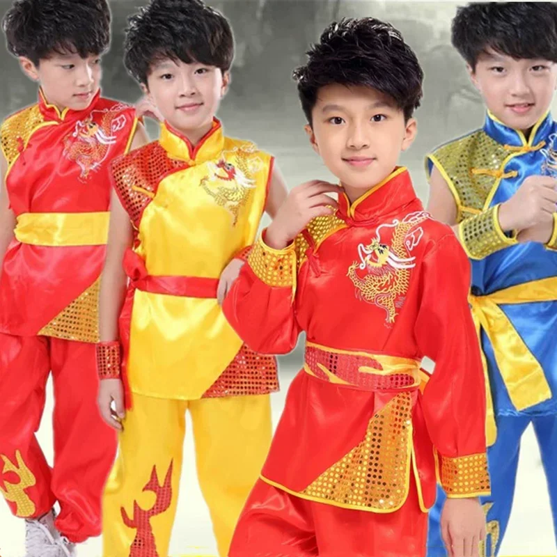 Spring Summer Children's Martial Arts Costumes Baby Outfit Set Chinese Kung Fu Suit Stage Boys Tai Chi Girls Wushu Kids Clothes thumbnail 2