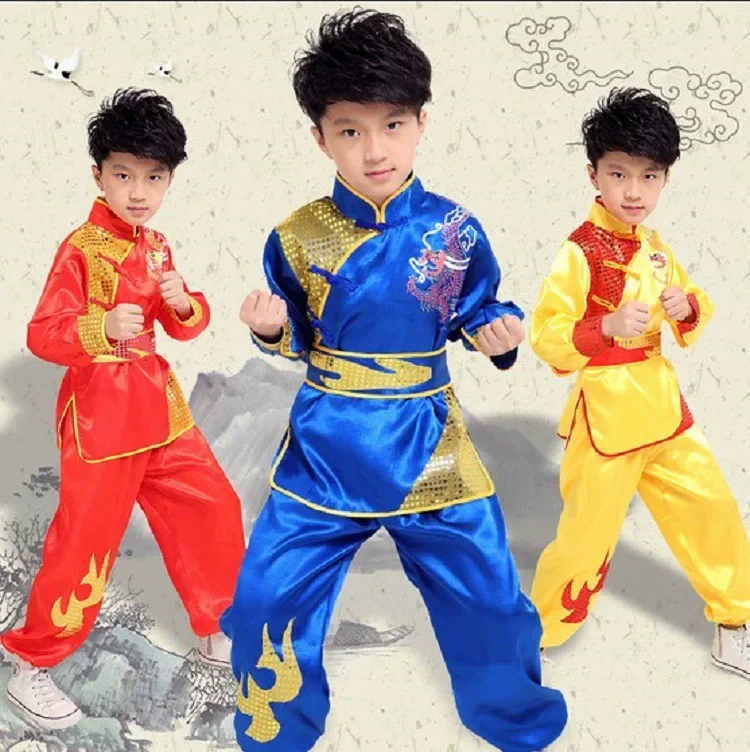 Spring Summer Children's Martial Arts Costumes Baby Outfit Set Chinese Kung Fu Suit Stage Boys Tai Chi Girls Wushu Kids Clothes thumbnail 3