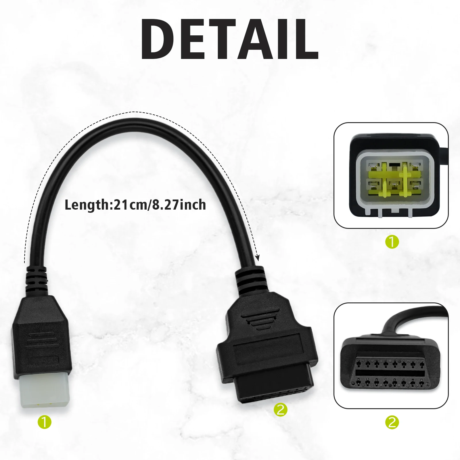 6Pin Motorcycle OBD Adapter For Benelli TNT 25/135/300/600,GT600,302R,TRK502,LEONCINO ECU Diagnostic Connector For BOSCH Delphi thumbnail 4