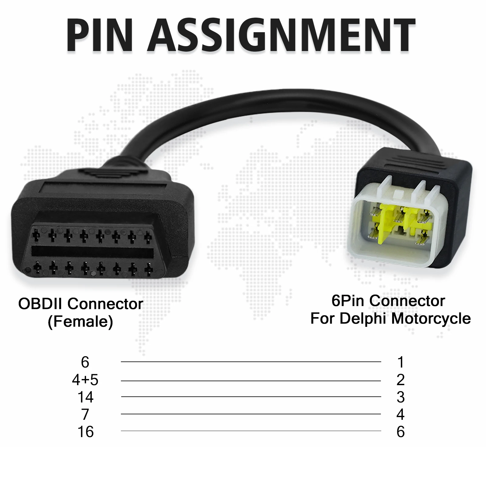 6Pin Motorcycle OBD Adapter For Benelli TNT 25/135/300/600,GT600,302R,TRK502,LEONCINO ECU Diagnostic Connector For BOSCH Delphi thumbnail 5