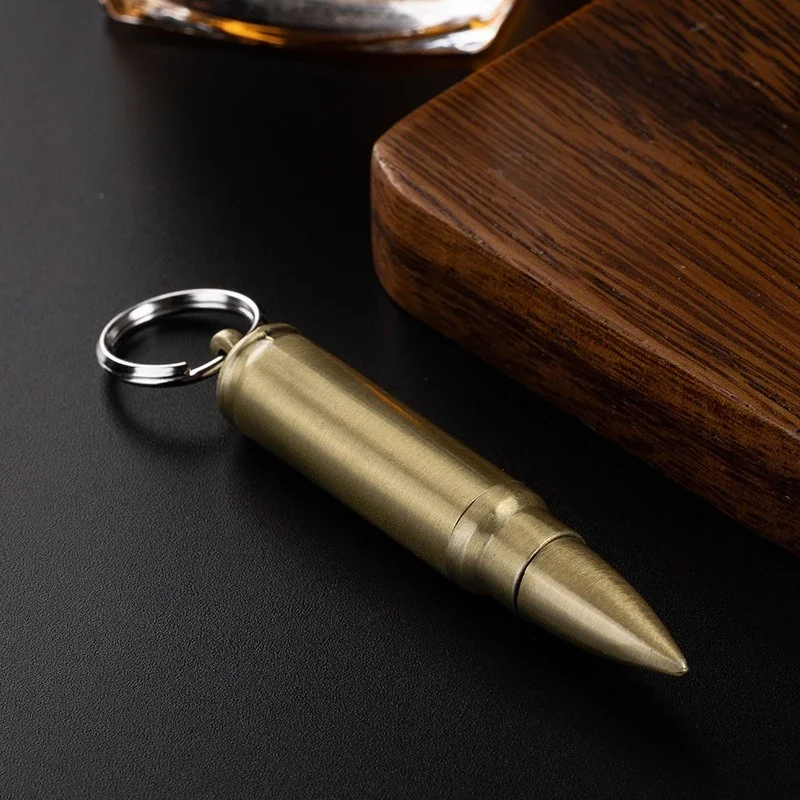 Portable metal keychain retro windproof fuel lighter suitable for outdoor camping emergency survival ignition tool thumbnail 4