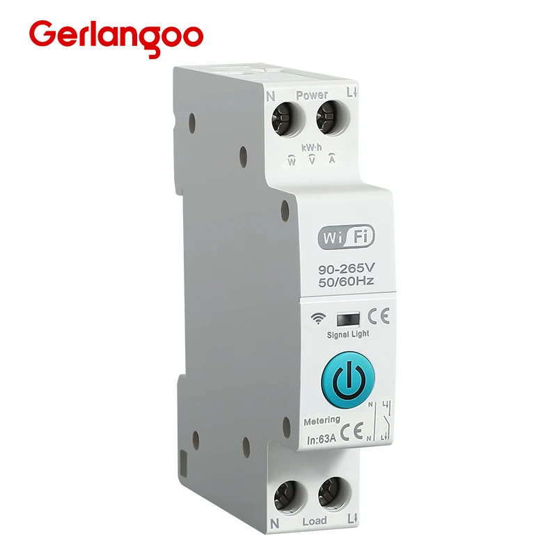 Tuya WiFi Smart Circuit Breaker MCB 1P+N 63A Timer Power Energy kWh Voltage Current Meter Protector Voice Remote Control Switch thumbnail 4