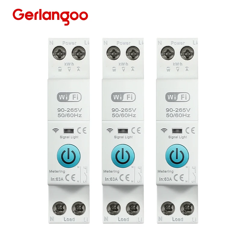 Tuya WiFi Smart Circuit Breaker MCB 1P+N 63A Timer Power Energy kWh Voltage Current Meter Protector Voice Remote Control Switch thumbnail 3