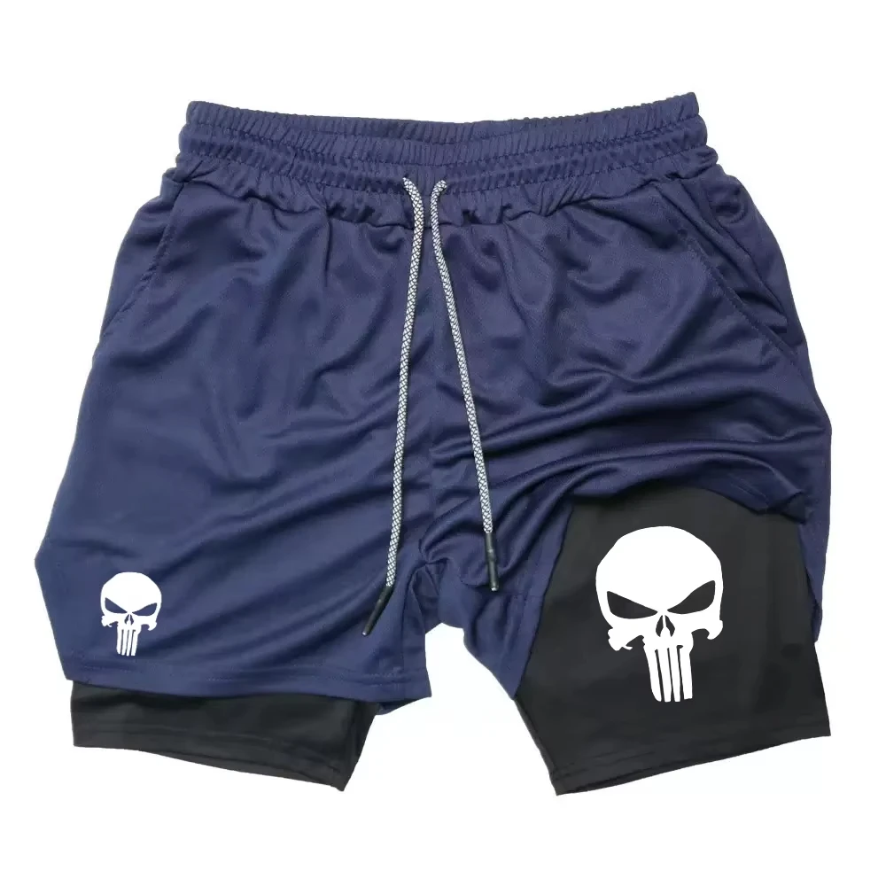 Print 2 in 1 Performance Shorts for Men Athletic Quick Dry Shorts with Phone Pocket Summer Gym Workout Running Shorts RL0302 thumbnail 3