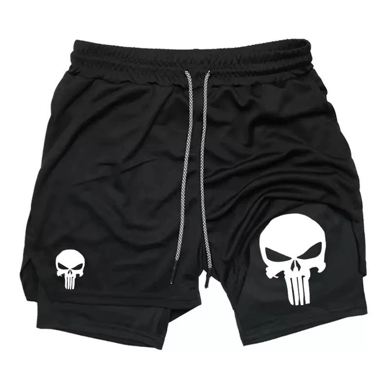 Print 2 in 1 Performance Shorts for Men Athletic Quick Dry Shorts with Phone Pocket Summer Gym Workout Running Shorts RL0302 thumbnail 4