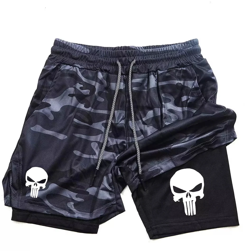 Print 2 in 1 Performance Shorts for Men Athletic Quick Dry Shorts with Phone Pocket Summer Gym Workout Running Shorts RL0302 thumbnail 5