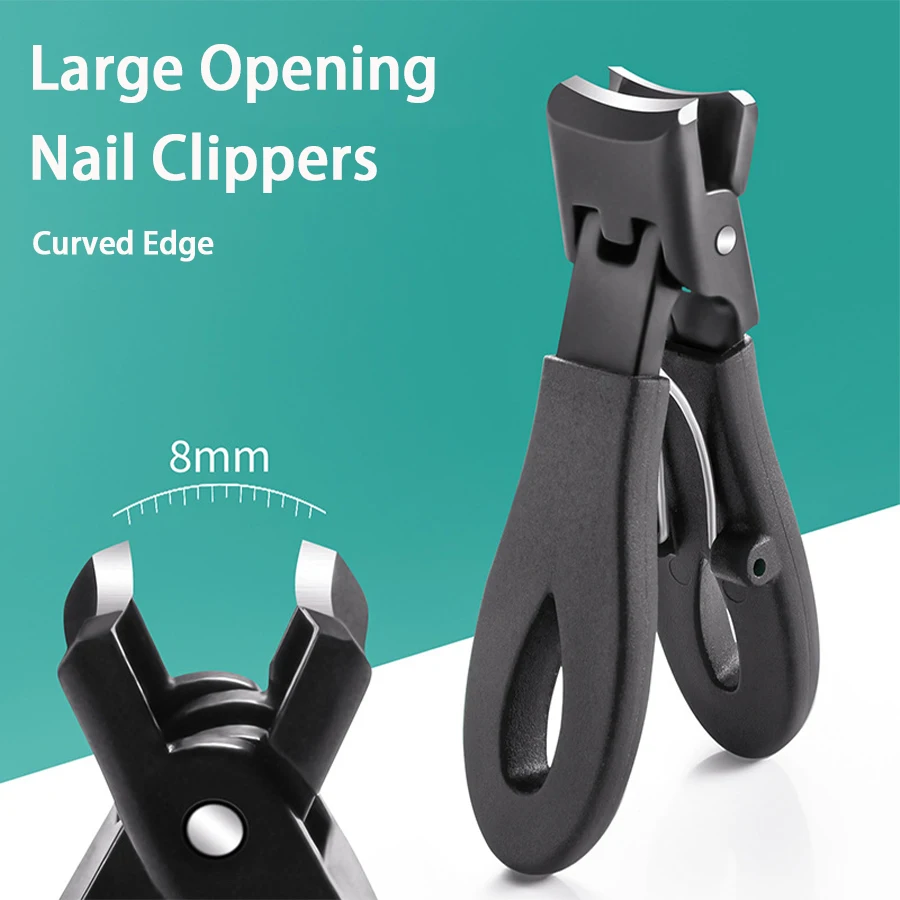 Portable Ultra Sharp Nail Clippers Stainless Steel Wide Jaw Opening Anti Splash Toe Nail Clippers Adult Thick Nails Large Open thumbnail 5