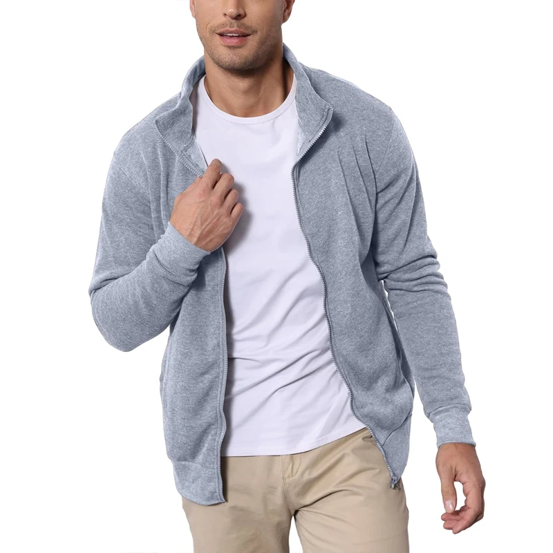 New Men's Sweat Jacket Pullover Hoodie Sweatshirt Man Without Hood with Zip Jacket Outdoor Sport Lightweight Streetwear M-3XL thumbnail 4