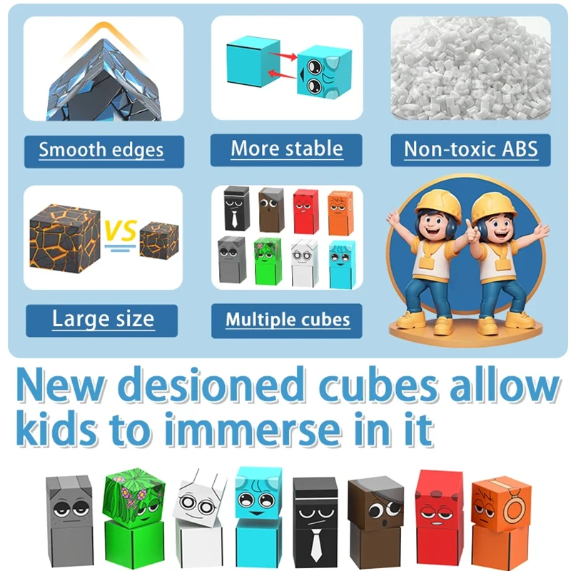 Magnetic Building Block Magnet Cube Mine World Set for Boy Girl Kid Age 3+ DIY Model Children STEM Sensory Toy Christmas Gift thumbnail 5