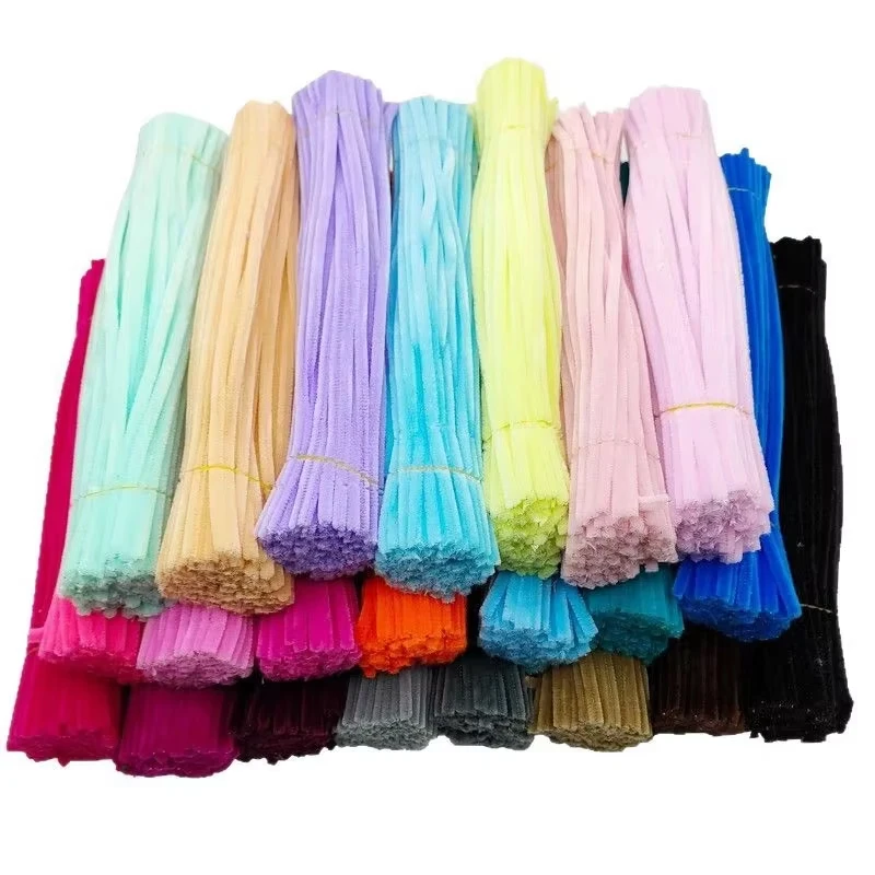 100/50Pcs Colorful Chenille Stems Pipe Cleaners Kids Educational Toys Handmade Plush Tinsel Twist Sticks For DIY Craft Supplies thumbnail 2