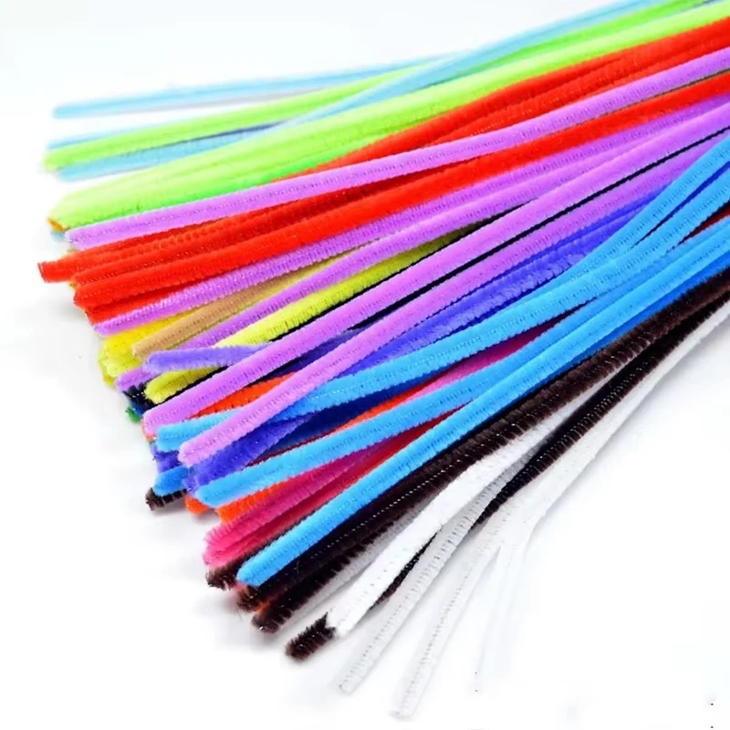 100/50Pcs Colorful Chenille Stems Pipe Cleaners Kids Educational Toys Handmade Plush Tinsel Twist Sticks For DIY Craft Supplies thumbnail 4