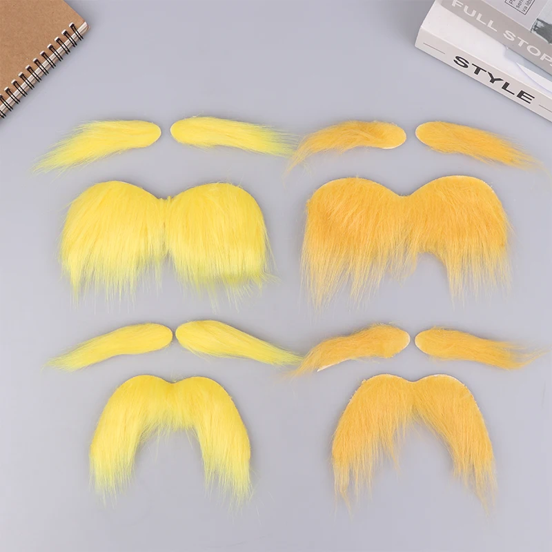 Mustache And Eyebrows Set Self Adhesive Beard Moustache Cosplay Costume Accessories For Kid Adult thumbnail 2