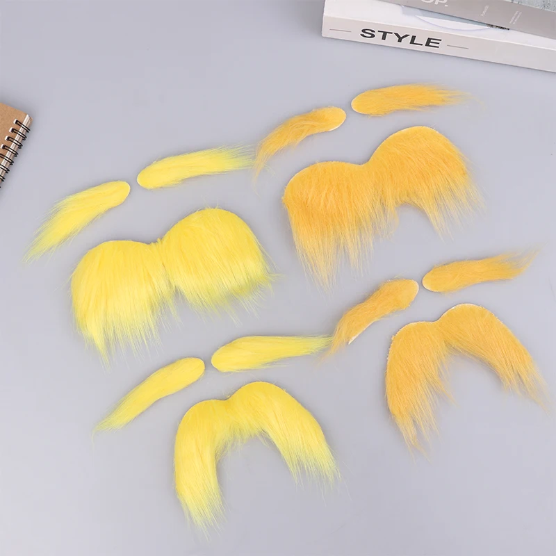 Mustache And Eyebrows Set Self Adhesive Beard Moustache Cosplay Costume Accessories For Kid Adult thumbnail 3