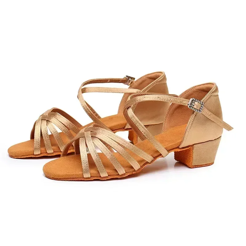 Girls Dance Shoes for Ladies Latin Ballroom Kids/kids Tango Salsa Latin Dance Shoes Low Heel Salsa Training Shoes thumbnail 5