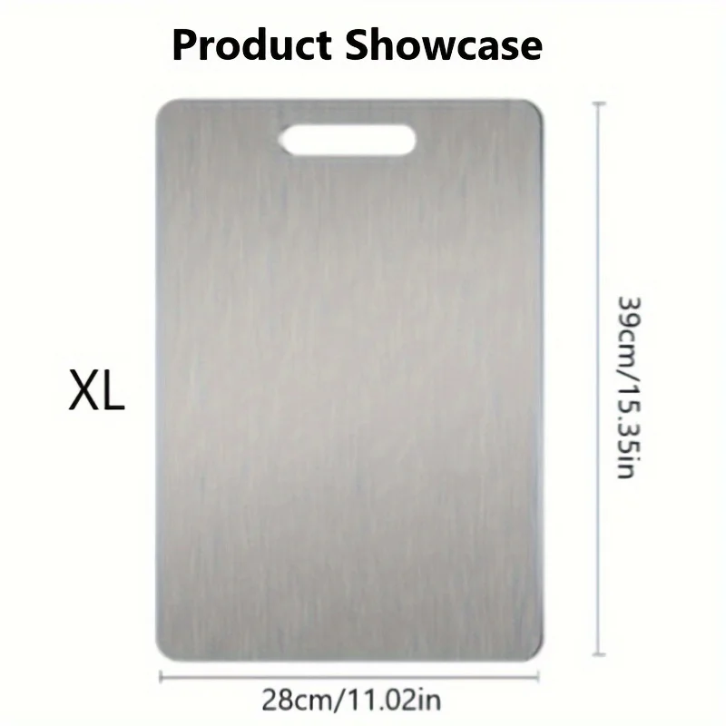 Titanium Cutting Boards for Kitchen Stainless Board 304 Steel Thickened Double Sided Food Grade Portable Fruit Meat Chopping