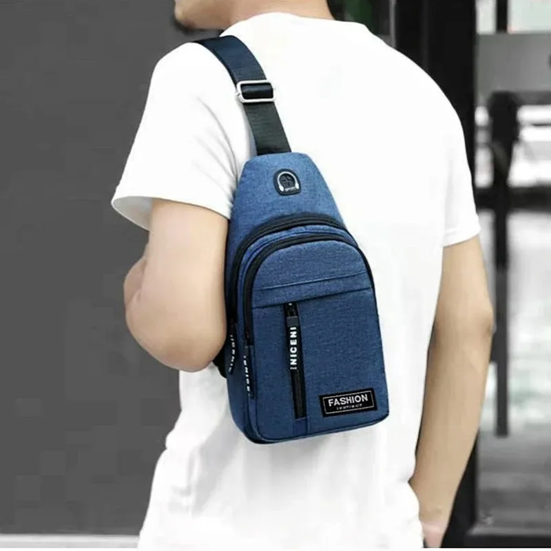 New Multifunctional Chest Bag Men's Fashion Trend Oxford Cloth Shoulder Bag Korean Style Casual Waterproof Messenger Bag Handbag thumbnail 3