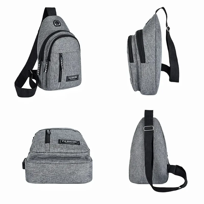 New Multifunctional Chest Bag Men's Fashion Trend Oxford Cloth Shoulder Bag Korean Style Casual Waterproof Messenger Bag Handbag thumbnail 5