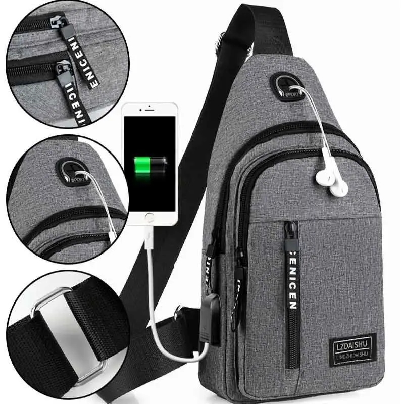 New Multifunctional Chest Bag Men's Fashion Trend Oxford Cloth Shoulder Bag Korean Style Casual Waterproof Messenger Bag Handbag thumbnail 4