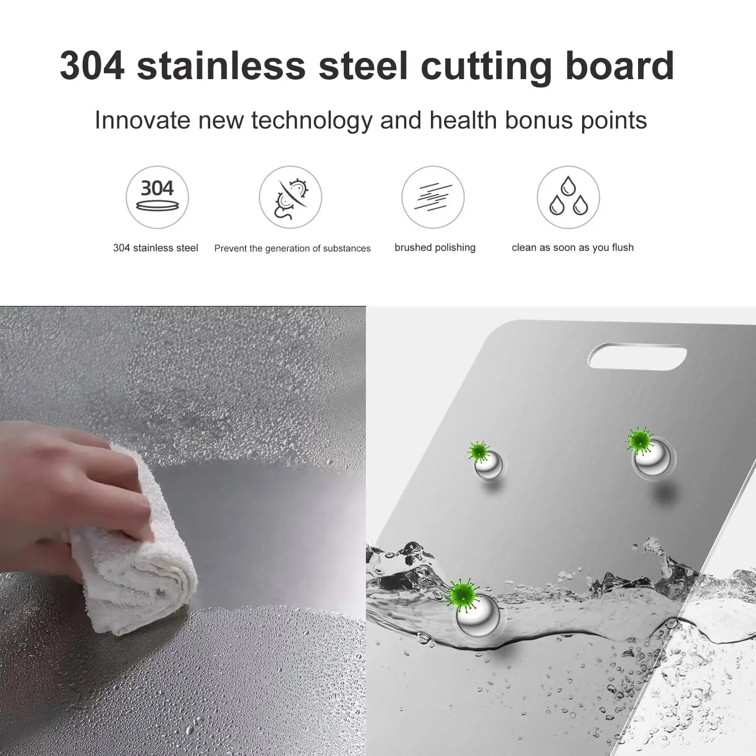 Board Kitchen Titanium Cutting Boards For Stainless  304 Steel Thickened Double-Sided Food Grade Portable Fruit Meat Chopping thumbnail 3