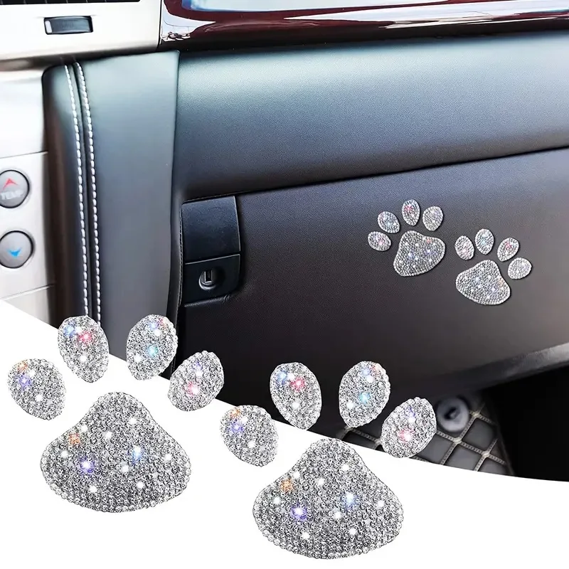 Diamond Inlaid Butterfly Car Sticker, Bear Claw Car Body Sticker, DIY Sticker, Car Interior Decoration Diamond Sticker
