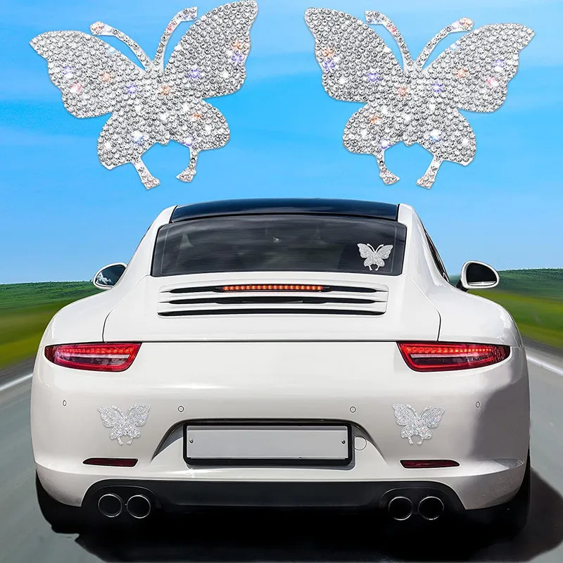 Diamond Inlaid Butterfly Car Sticker, Bear Claw Car Body Sticker, DIY Sticker, Car Interior Decoration Diamond Sticker thumbnail 5