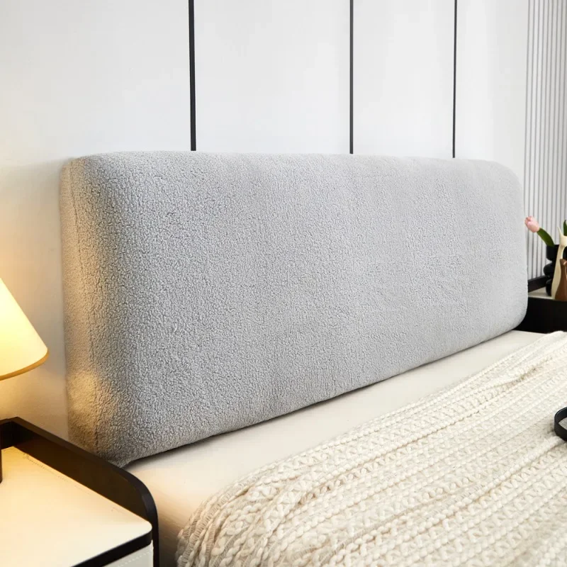 Milk velvet covered headboard cover, simple modern dust-proof universal bed board cover, wooden bed backrest cover thumbnail 2