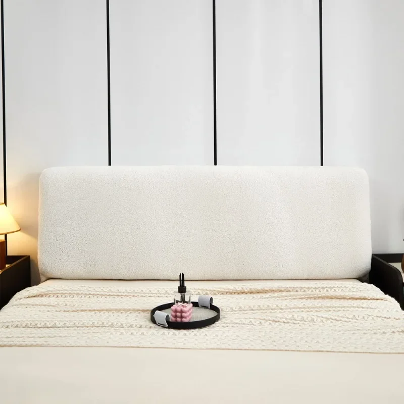 Milk velvet covered headboard cover, simple modern dust-proof universal bed board cover, wooden bed backrest cover thumbnail 4