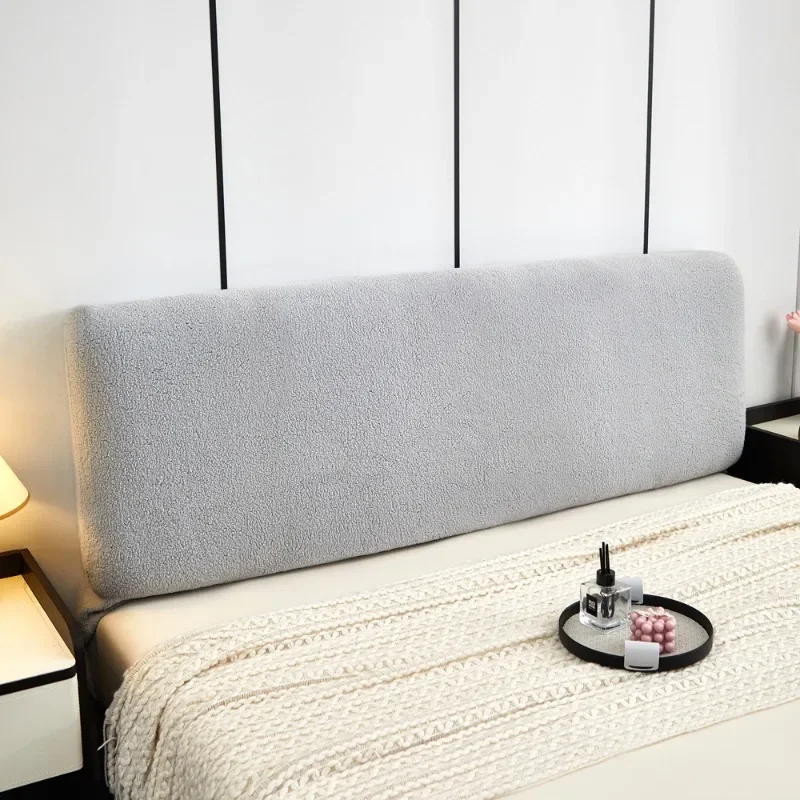 Milk velvet covered headboard cover, simple modern dust-proof universal bed board cover, wooden bed backrest cover thumbnail 3
