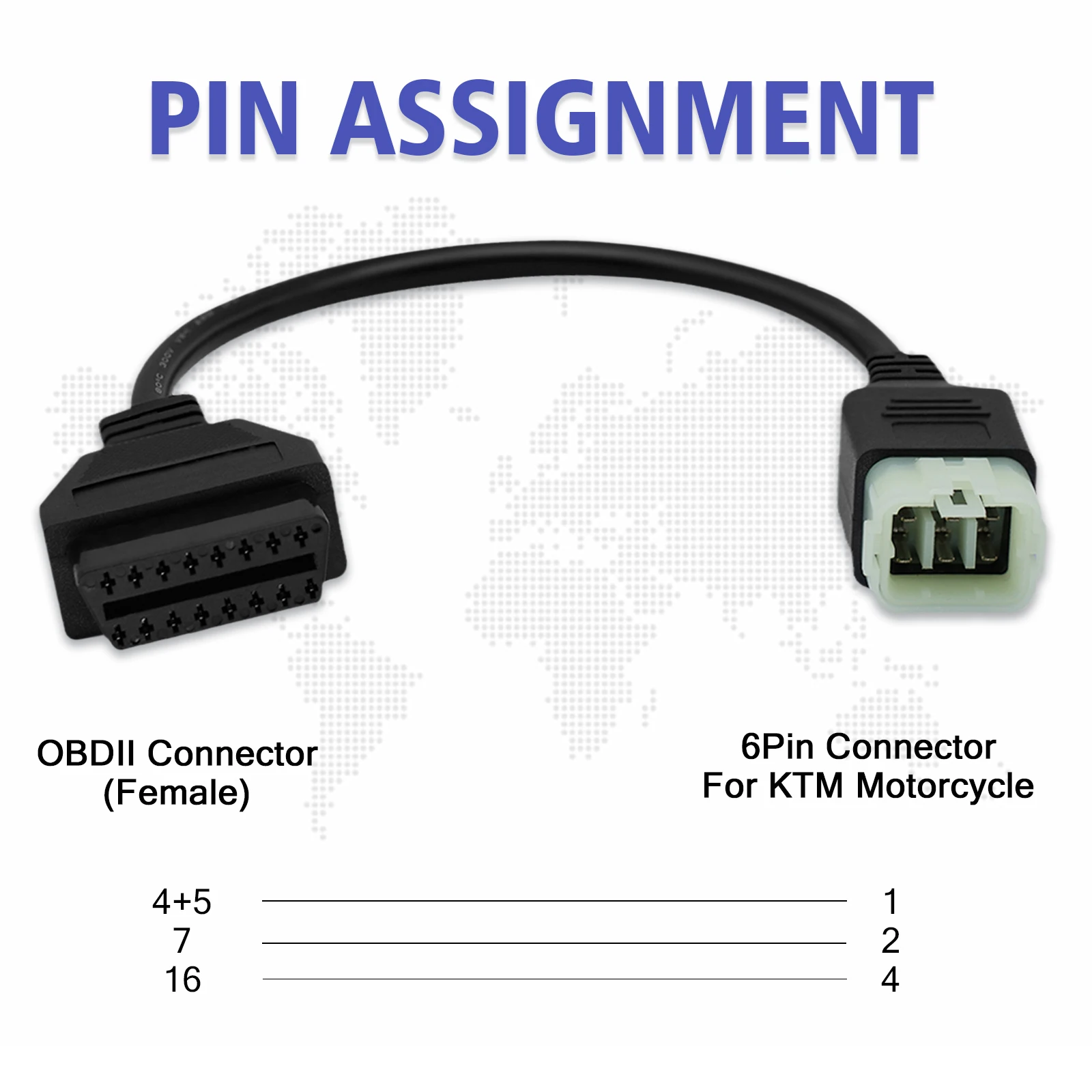 OBD2 Diagnostic Adapter For KTM Motorcycle OBD Connector 6Pin Diagnostic Cable For Duke 125/200/690/990LC8/1190 RC8/RC125/RC200 thumbnail 5