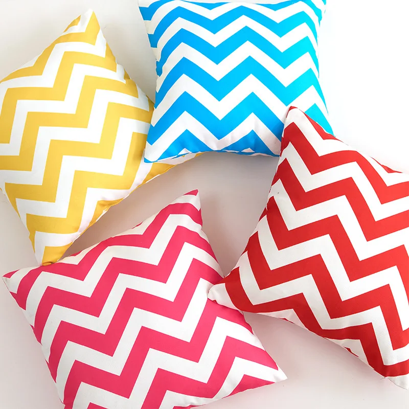 Waterproof Wave Width Bar Cushion Cover 30x50/45x45cm Island Holiday Lifestyle Outdoor Garden Chair Pillow Case Home Decoration thumbnail 6