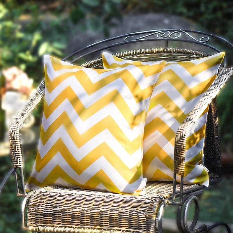 Waterproof Wave Width Bar Cushion Cover 30x50/45x45cm Island Holiday Lifestyle Outdoor Garden Chair Pillow Case Home Decoration thumbnail 5