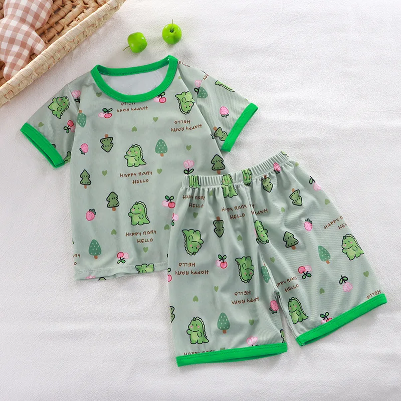 Baby Pajamas Sets Child Pajamas Toddler Short Sleeve Baby Nightwear Pyjamas Kids Cartoon Homewear Clothes thumbnail 6