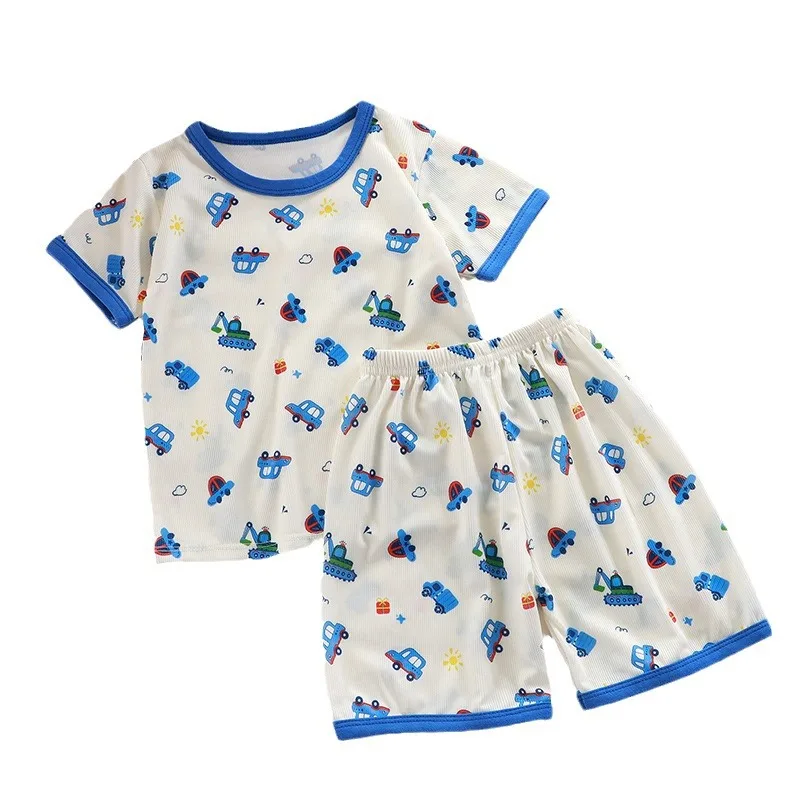 Baby Pajamas Sets Child Pajamas Toddler Short Sleeve Baby Nightwear Pyjamas Kids Cartoon Homewear Clothes thumbnail 5