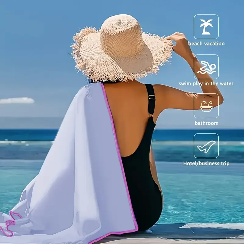1-psc Microfiber Travel Towel, Quick Dry Towel Super Absorbent Compact Lightweight l for Beach, Gym, Pool, Bath, Yoga thumbnail 2