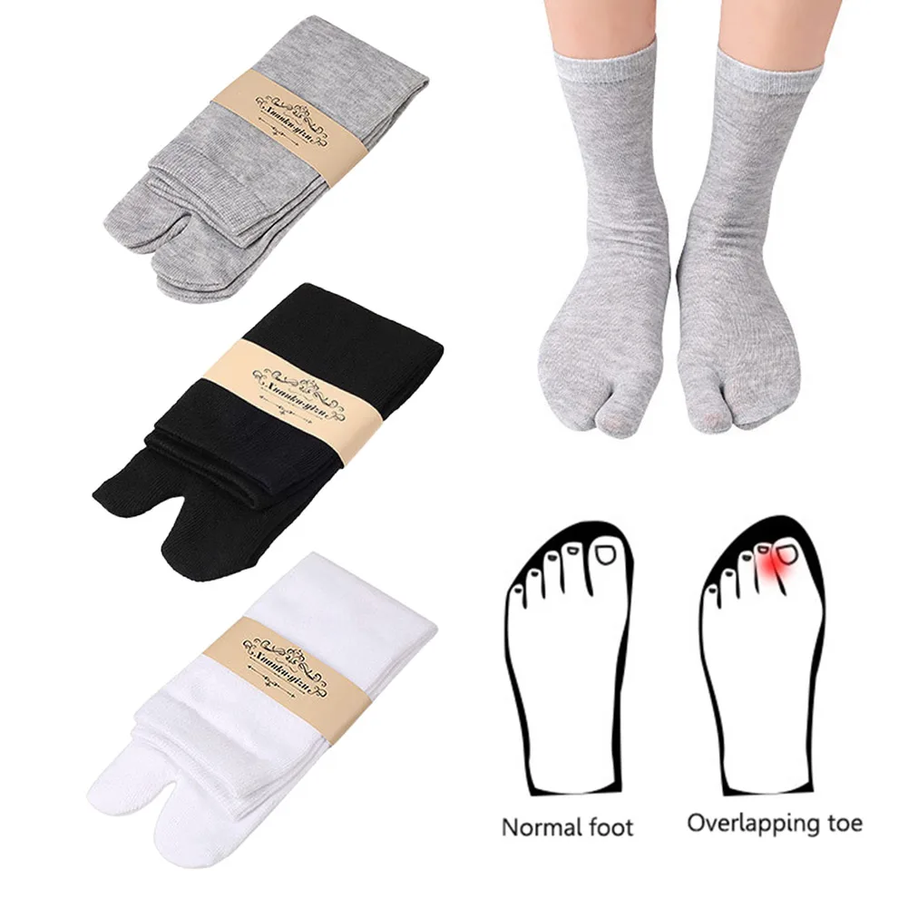 2-6Pairs Women/Men Unisex Japanese Kimono Flip Flop Sandal Split Two Toes Sock Tabi Geta Cotton Socks Unisex thumbnail 4