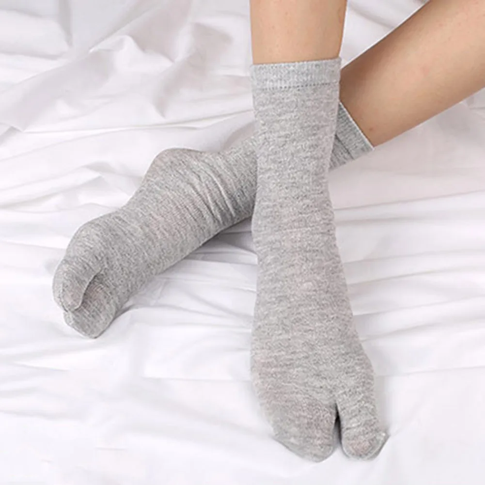 2-6Pairs Women/Men Unisex Japanese Kimono Flip Flop Sandal Split Two Toes Sock Tabi Geta Cotton Socks Unisex thumbnail 3